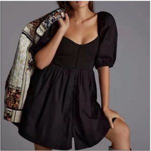NWT Anthropologie Maeve Mini Dress - Black, XS